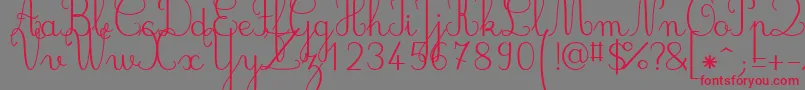 Jbcursive Font – Red Fonts on Gray Background