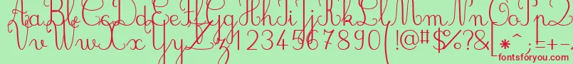 Jbcursive Font – Red Fonts on Green Background