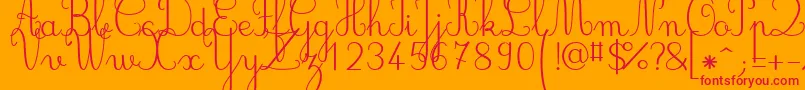 Шрифт Jbcursive – красные шрифты на оранжевом фоне