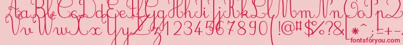 Jbcursive Font – Red Fonts on Pink Background