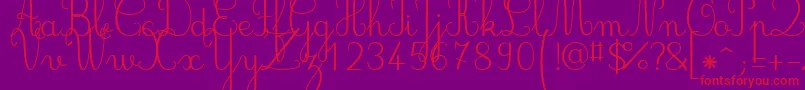 Шрифт Jbcursive – красные шрифты на фиолетовом фоне