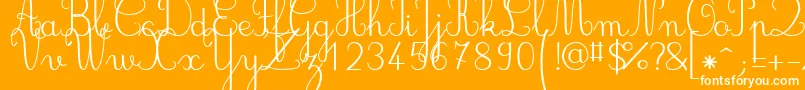 Jbcursive-fontti – valkoiset fontit oranssilla taustalla