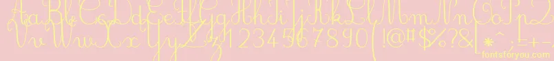 Jbcursive Font – Yellow Fonts on Pink Background