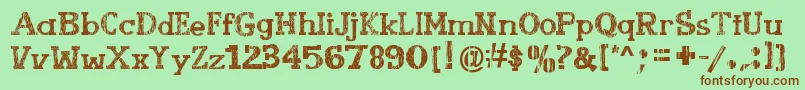 BookletCordel Font – Brown Fonts on Green Background