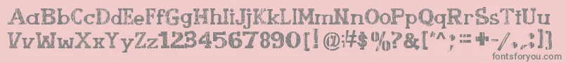 BookletCordel-Schriftart – Graue Schriften auf rosa Hintergrund