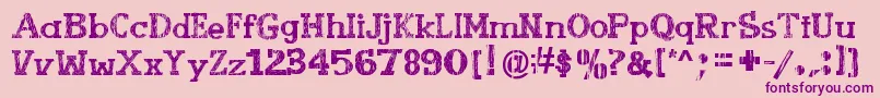 Weitere Informationen zur BookletCordel-Schriftart BookletCordel-Schriftart – Violette Schriften auf rosa Hintergrund