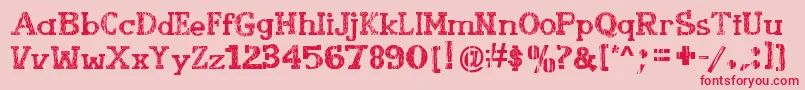 フォントBookletCordel – ピンクの背景に赤い文字
