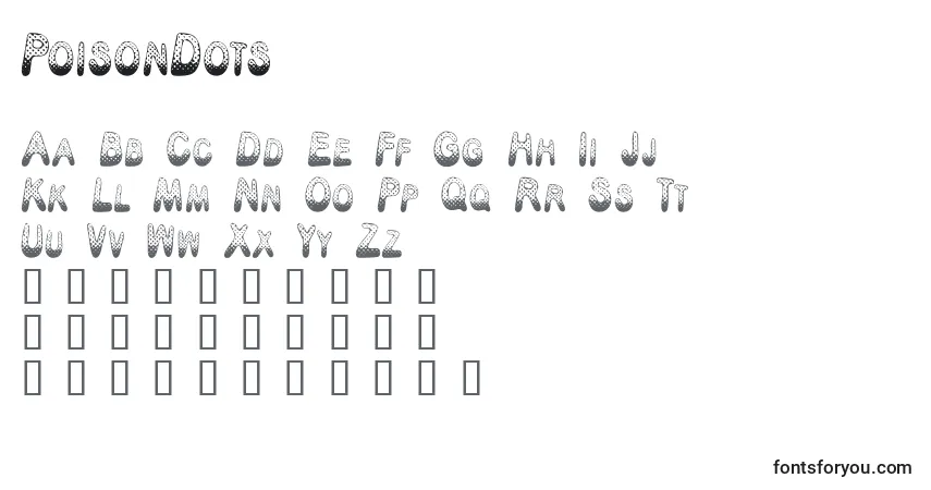 PoisonDots Font – alphabet, numbers, special characters