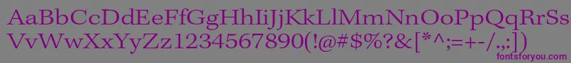 KeplerstdLightext Font – Purple Fonts on Gray Background