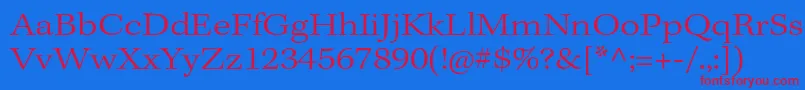 KeplerstdLightext Font – Red Fonts on Blue Background