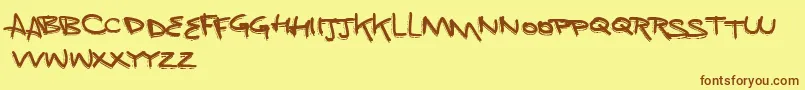 VtksMint Font – Brown Fonts on Yellow Background