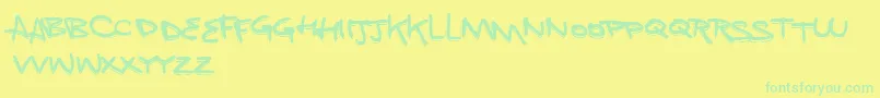 VtksMint-fontti – vihreät fontit keltaisella taustalla