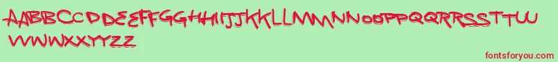 VtksMint Font – Red Fonts on Green Background