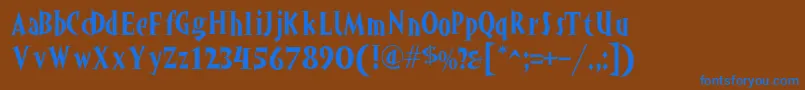 Akahoggle Font – Blue Fonts on Brown Background