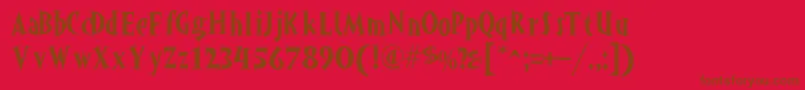 Akahoggle Font – Brown Fonts on Red Background