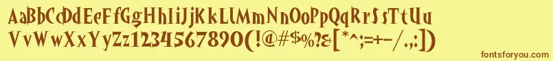 Akahoggle Font – Brown Fonts on Yellow Background