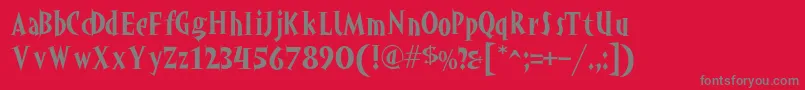 フォントAkahoggle – 赤い背景に灰色の文字