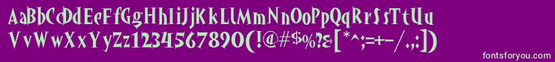 Akahoggle Font – Green Fonts on Purple Background