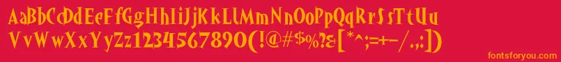 Akahoggle Font – Orange Fonts on Red Background