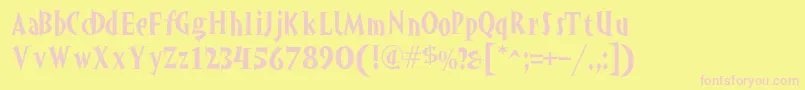 Akahoggle Font – Pink Fonts on Yellow Background