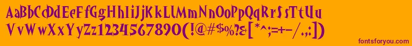 Akahoggle Font – Purple Fonts on Orange Background