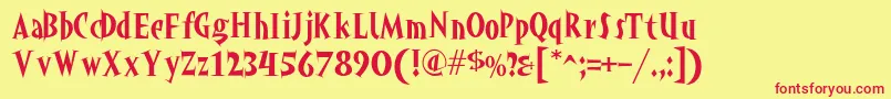 Akahoggle Font – Red Fonts on Yellow Background