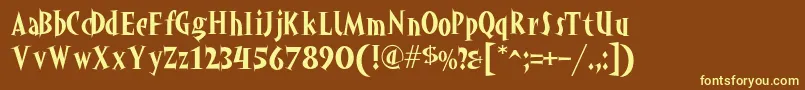 Akahoggle Font – Yellow Fonts on Brown Background