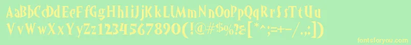 Akahoggle Font – Yellow Fonts on Green Background