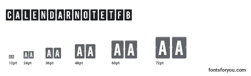 CalendarNoteTfb Font Sizes