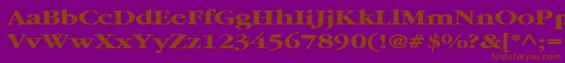 GarnetbroadBold-Schriftart – Braune Schriften auf violettem Hintergrund