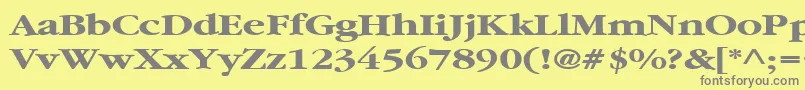 フォントGarnetbroadBold – 黄色の背景に灰色の文字