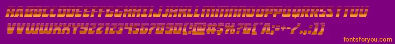Intergalacticgradital-Schriftart – Orangefarbene Schriften auf violettem Hintergrund