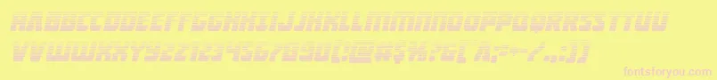 Intergalacticgradital-fontti – vaaleanpunaiset fontit keltaisella taustalla