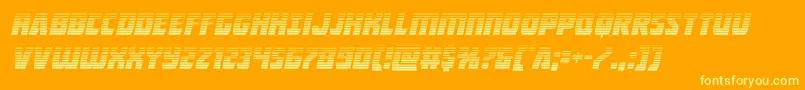 Intergalacticgradital-Schriftart – Gelbe Schriften auf orangefarbenem Hintergrund