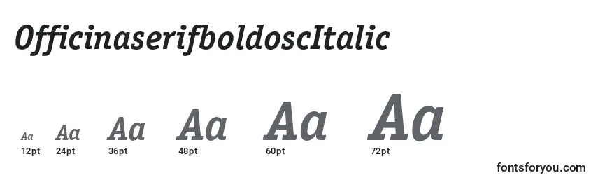 Размеры шрифта OfficinaserifboldoscItalic