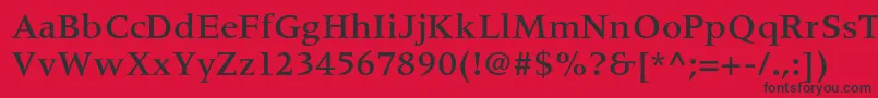 フォントMeridienltstdMedium – 赤い背景に黒い文字