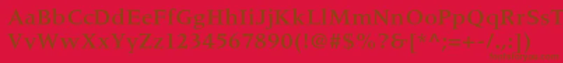 Police MeridienltstdMedium – polices brunes sur fond rouge