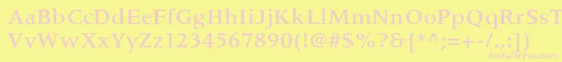 MeridienltstdMedium Font – Pink Fonts on Yellow Background