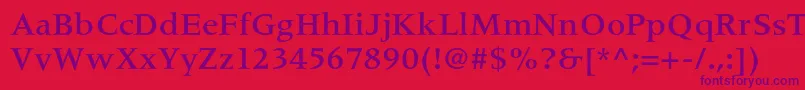 MeridienltstdMedium Font – Purple Fonts on Red Background