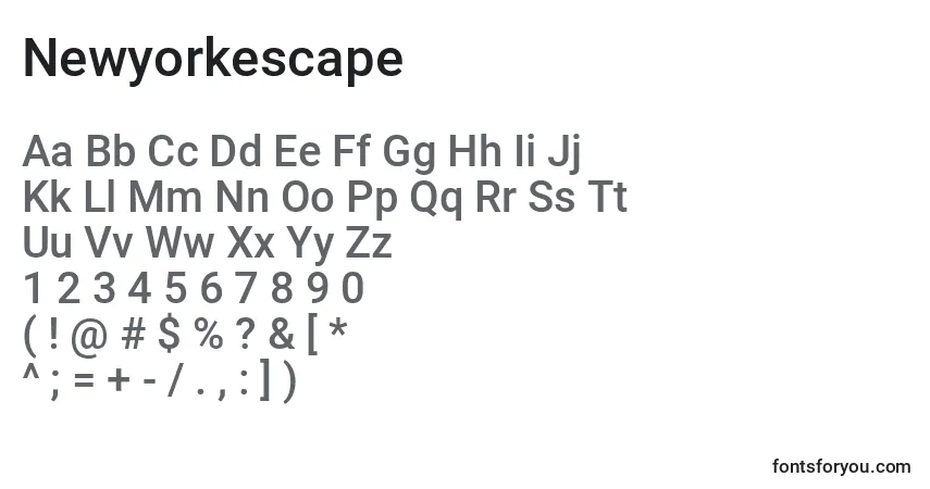Шрифт Newyorkescape – алфавит, цифры, специальные символы
