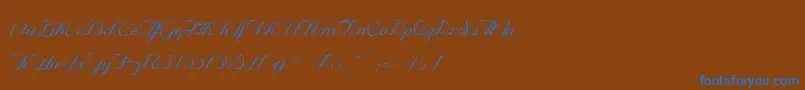 Подробнее о шрифте OpheliaScriptLight Шрифт OpheliaScriptLight – синие шрифты на коричневом фоне