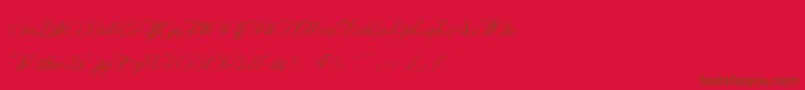Шрифт OpheliaScriptLight – коричневые шрифты на красном фоне
