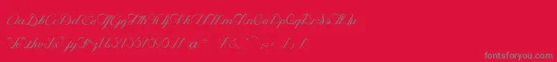 OpheliaScriptLight Font – Gray Fonts on Red Background