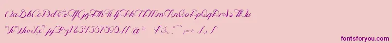 OpheliaScriptLight Font – Purple Fonts on Pink Background