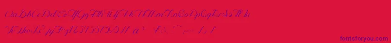 OpheliaScriptLight Font – Purple Fonts on Red Background