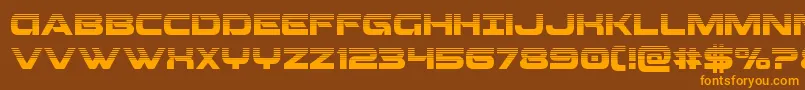 Beamweaponhalf Font – Orange Fonts on Brown Background