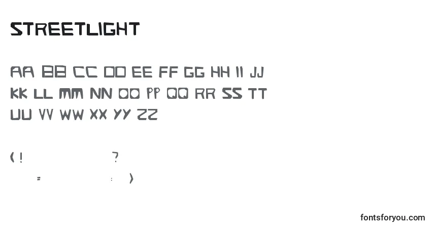 Streetlight-fontti – aakkoset, numerot, erikoismerkit