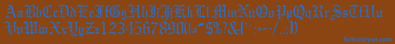 GargoylesskRegular Font – Blue Fonts on Brown Background