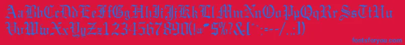 GargoylesskRegular Font – Blue Fonts on Red Background