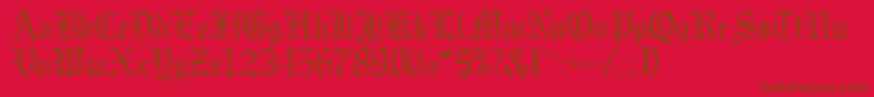 GargoylesskRegularフォントについての詳細 フォントGargoylesskRegular – 赤い背景に茶色の文字